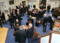 Brethren of the Province and their guests started arriving for coffee and bacon butties