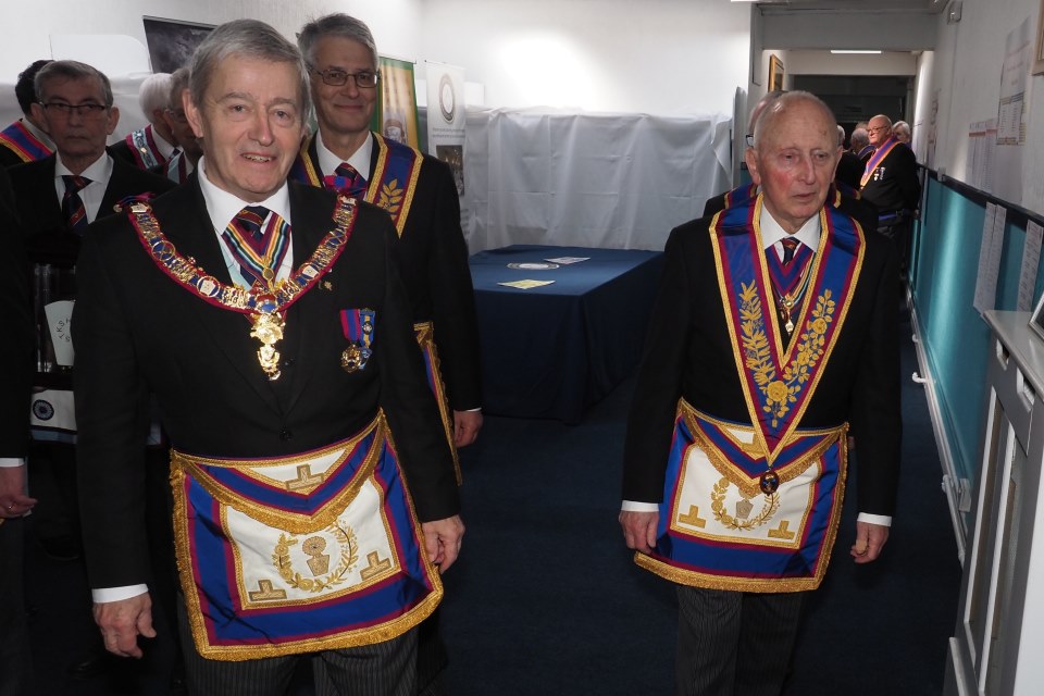 Just after 10.45 pm the Brethren were called to order to receive the distinguished guests, including Right Worshipful Brethren and past members of the Provincial Executive